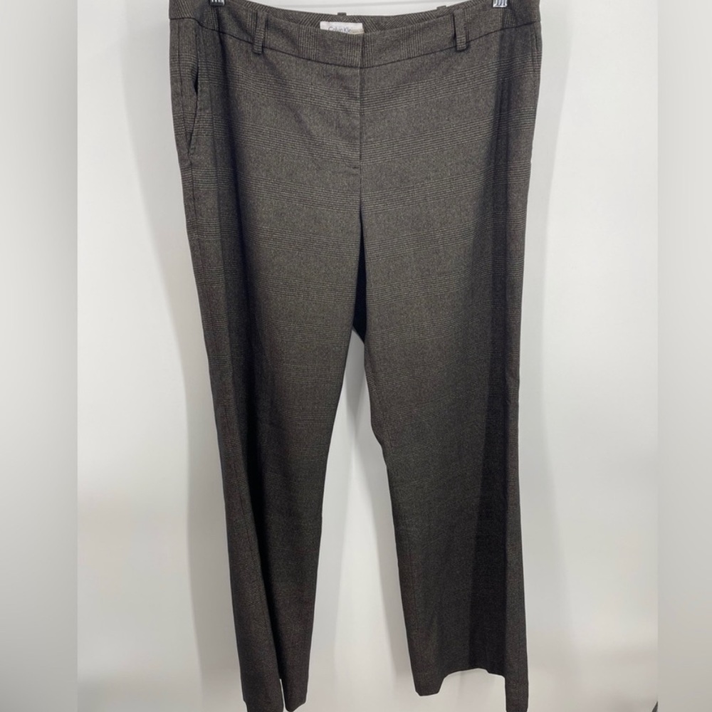 065 Calvin Klein plaid trouser dress pants